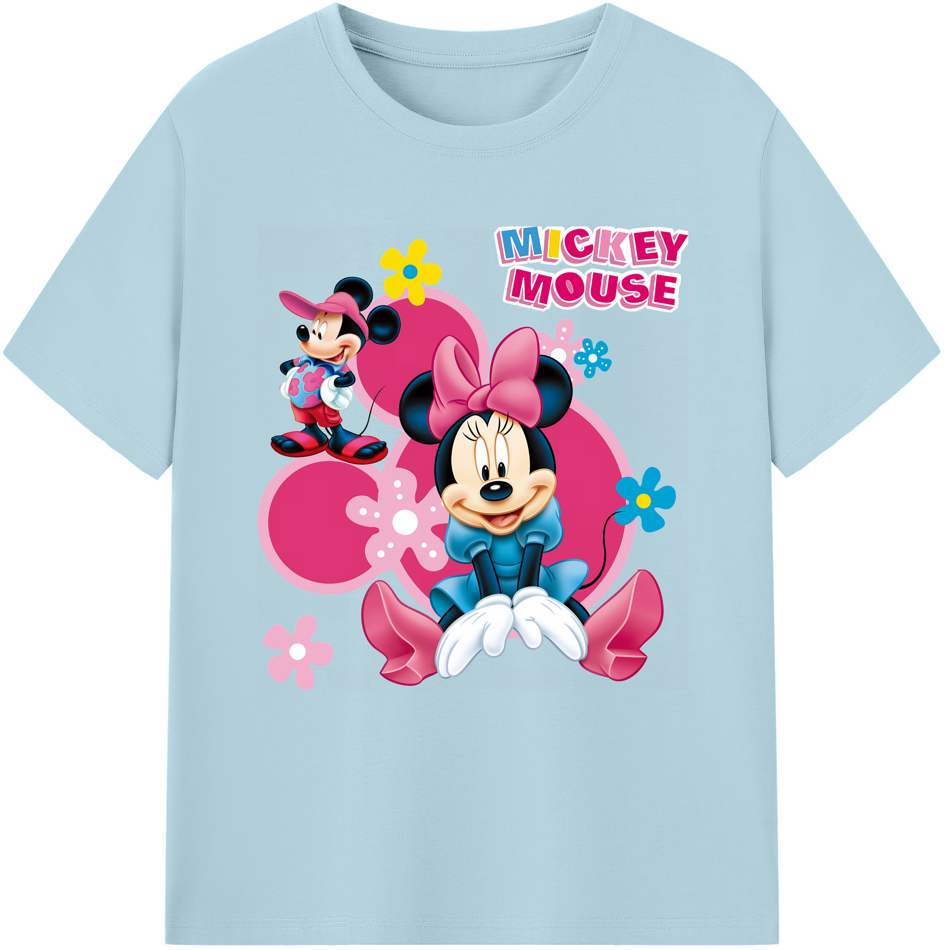 （画像用） ミッキーマウス Mickey Mouse 綿100％半袖Tシャツ（フロントプリント）